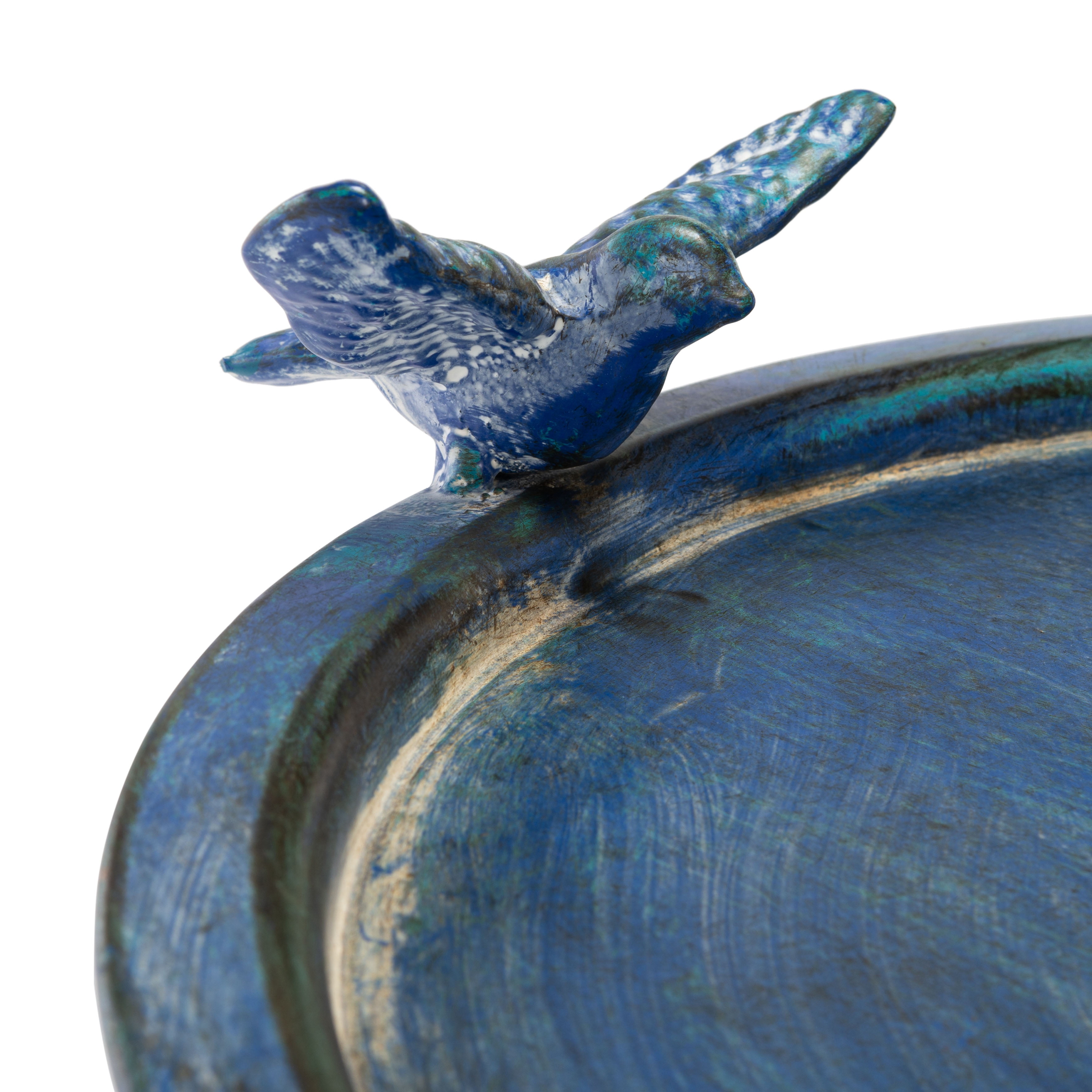 SAFAVIEH Kensi Solid Rustic Outdoor Patio Bird Bath, Antique Blue