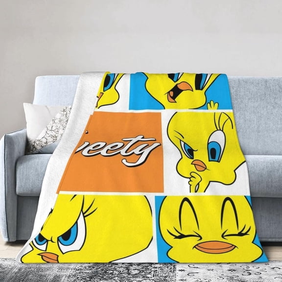 Funny Tweety Style-9 Anti-Pilling Soft Warm Flannel Throw Blanket 60"x50" For Sofa Bed Home Blankets