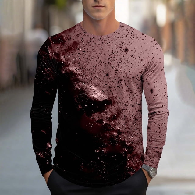 Blusas y camisas de manga larga con cuello redondo, moda casual para hombre, estampado deportivo, blusas de manga larga con cuello redondo, camisas para hombre, blusa de poliéster