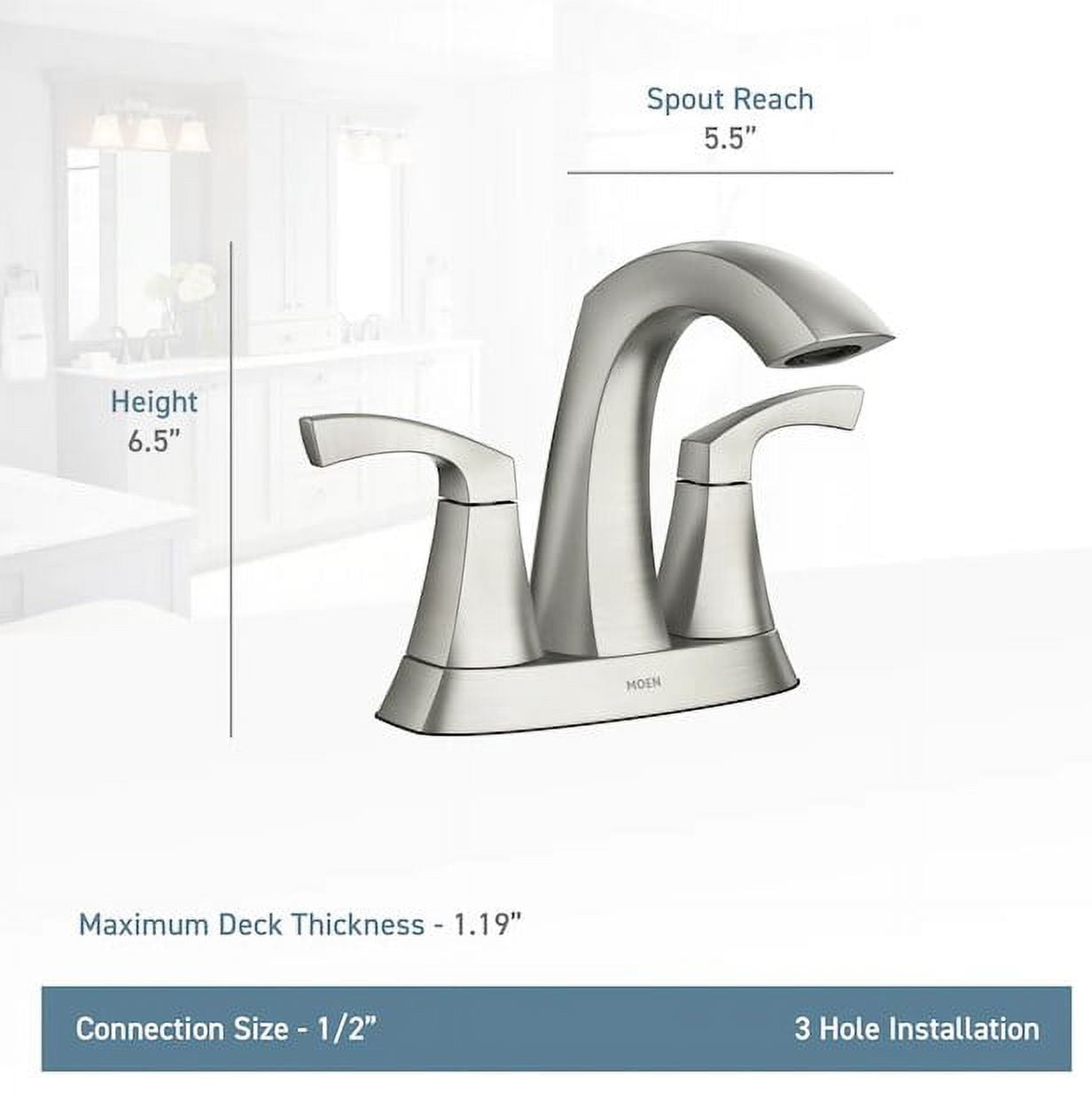 Moen Inc Moen Lindor 2-Handle Centerset Bathroom Faucet
