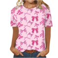 thumbnail image 1 of Camisetas Casuales de Manga Corta con Cuello de Tripulación Impresa de San Valentín Tee Gráfica Ligera Top 95% Poliéster 5% Elastano para el Uso Diario, Camiseta de Moda Cómoda, 1 of 8