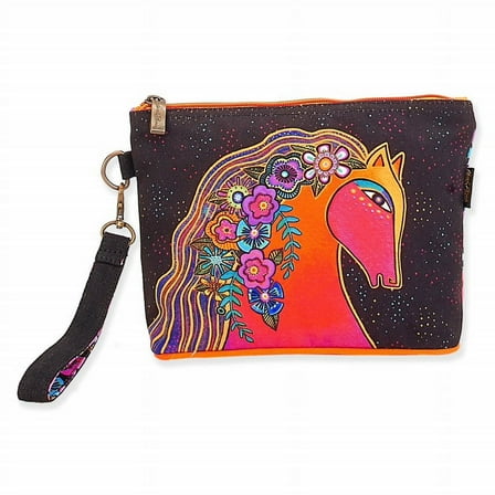 Laurel Burch Blaze Horse Wristlet Multicolor Floral