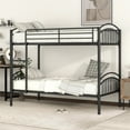 thumbnail image 6 of Twin Over Twin Metal Bunk Bed - Black, Convertible to 2 Beds, 250LBS+350LBS Capacity, Safety Guardrails, 6 of 19