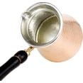 thumbnail image 5 of Hand  and Decorated Solid Thick Copper Coffee with Wooden Handle 11.2 ounce or Four demitasse (2.5 oz) cups capacity. (Type44, B/Medium), 5 of 6