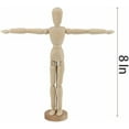 thumbnail image 2 of 4 PCS 8 Inch Artist Wooden Manikin Jointed, Posable Art Figure Model, Human Figure Puppet Model, Flexible Wooden Drawing Mannequin for Decoration, Sketching, Painting$$Art & Craft, 2 of 6