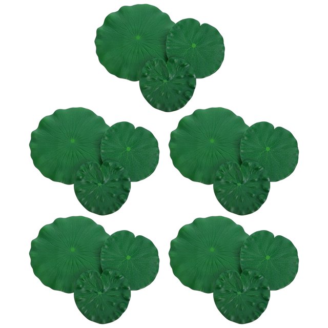 KAKOWELY 15Ud Hojas De Loto Flotantes Artificiales En Verde Para Ornamentos De Peceras Y Fuentes
