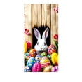thumbnail image 2 of HaoXun Easter Door Banner and Door Cover - 35.43×70.87 Inch Polyester Spring Decorative Hanging Flag with Rabbits and Easter Egg Print for Easter Front Door Holiday Decorations, 2 of 6