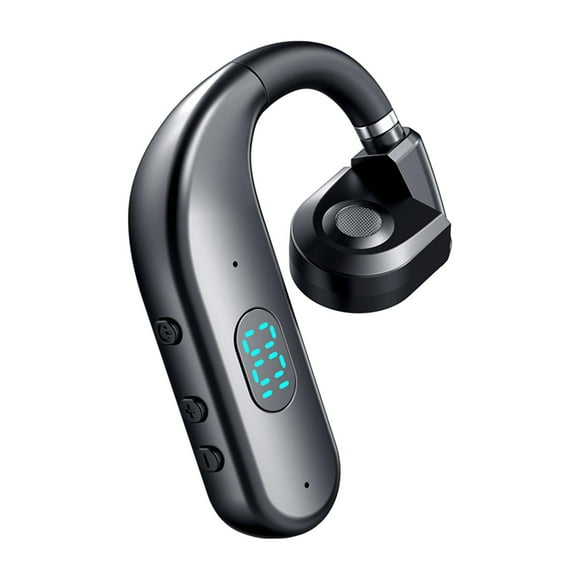 Auriculares de Un Solo Oído Auriculares con Gancho para La Oreja Cancelación de Ruido V5.3 Giratorio Tiempo de Espera Prolongado Gancho para La Oreja negro