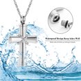 thumbnail image 4 of Crystal Cross Urn Necklace for Ashes Memorial Cross Cremation Jewelry for Ashes Stainless Steel Ashes Necklace Keepsake Urn Jewelry Pendant for Women, 4 of 8