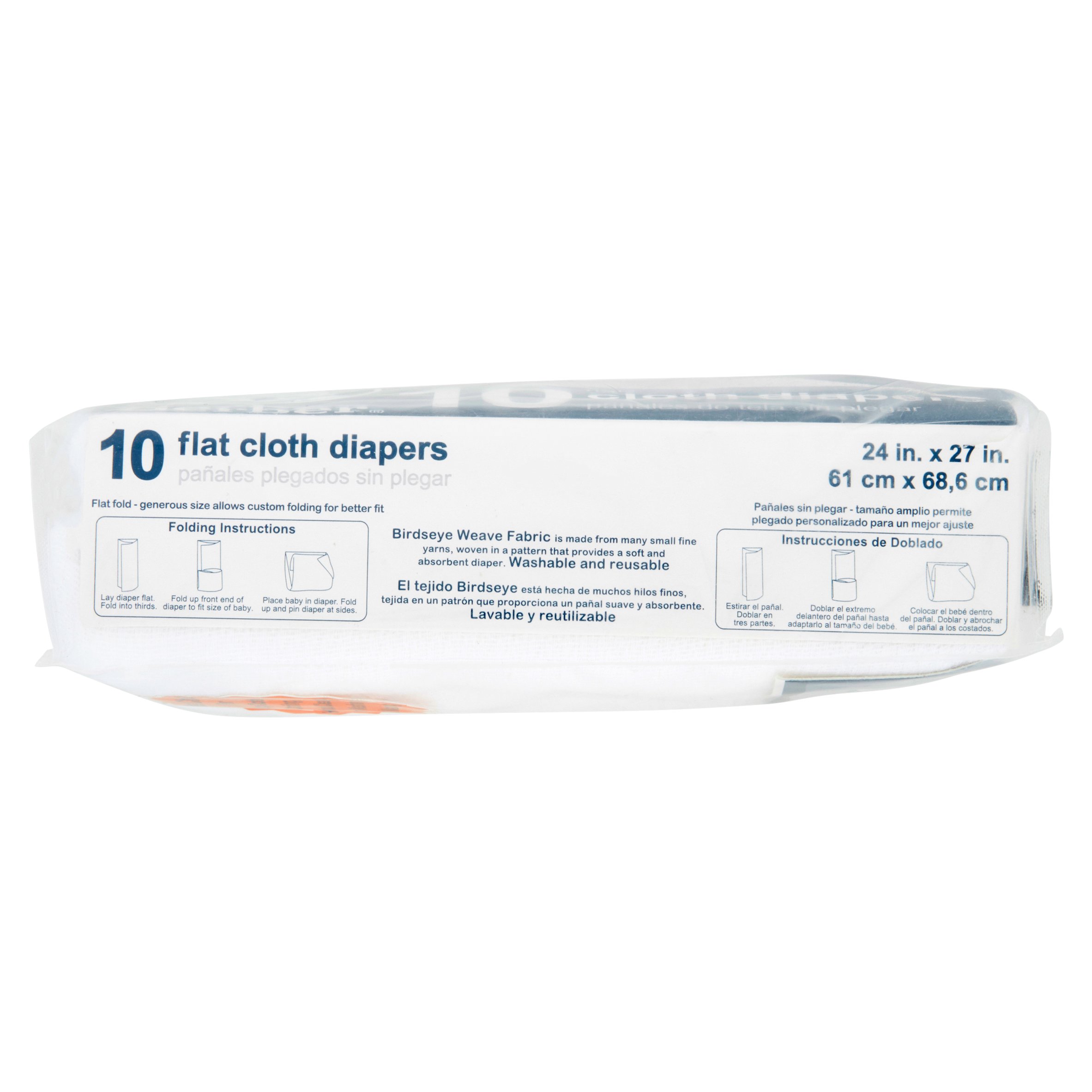 Gerber 100% Cotton Flatfold Cloth Baby Diaper, White 10 Pack - image 5 of 8
