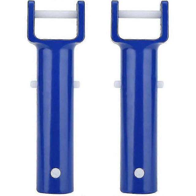 2Pcs Blue Pool Handle V Shape Clip Brush Head Replacement Handle For Swimming Pool Accessories