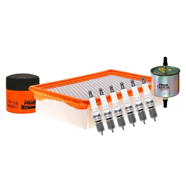 Kit De Bujías Iridio, Filtro De Aire, Filtro De Aceite Y Filtro De Combustible 9 PIEZAS Afinación Sin Aceite Compatible con Tribute 2001 A 2006 Mazda V6 3.0L