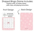 thumbnail image 4 of Big Dot of Happiness Pink Winter Wonderland - Bingo Cards and Markers - Holiday Snowflake Birthday Party and Baby Shower Bingo Game - Set of 18, 4 of 5