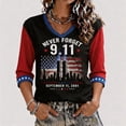 thumbnail image 4 of We Will Never Forget 911 Shirts for Women, American Flag 911 25th Anniversary Memorial Tshirt Courage Hope V Neck 3/4 Sleeve Patriotic Tops, 4 of 4