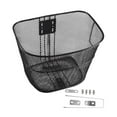 thumbnail image 3 of Cesta delantera de bicicleta Canasta de bicicleta Black 20/22/24/26 pulgadas Cesta de carga de metal universal pesado para comprar bicicleta plegable M con tirante largo, 3 of 8