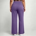 thumbnail image 5 of Yoga Pants for Women Wide Leg Casual Solid Color High Waist Leggings Lounge Comfy Oversize Gym Workout Pants, 5 of 8