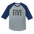 thumbnail image 1 of 5th Birthday Gift For 5 Year Old Child 3/4 Sleeve Baseball Jersey Toddler Shirt 4T Blue, 1 of 5