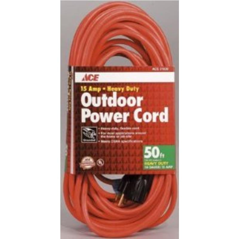 50' Outdoor Orange Extension Cord Ace Extension Cords 060713X309T002
