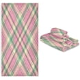 thumbnail image 7 of Pink Green Plaid Bath Towel Set of 3, Highly Absorbent & Soft Bathroom Towels Set Quick Dry Towels Set for Bathroom Spa Beach (1 Bath Towels, 1 Hand Towel, 1 Washcloth), 7 of 7