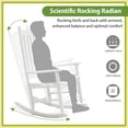 thumbnail image 5 of Outdoor Rocking Chair Patio Rocking Chair Porch Rocking With High Back and Handrail Comfortable and Stable Durable Load Bearing 243 lbs Patio Rocker Chair For Porch Garden and Terrace (White), 5 of 8