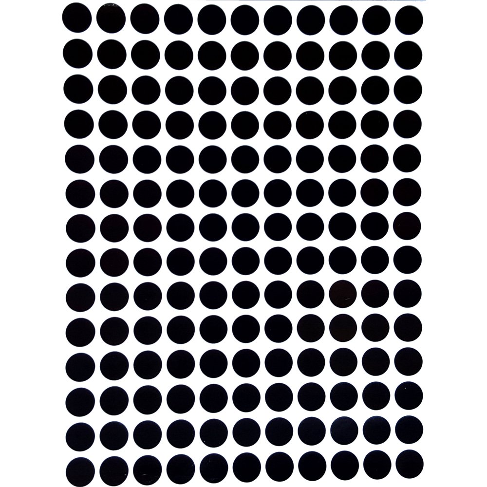 Color Coding Labels 3/8" Round 10 mm, Black Dot Stickers, 0.375 inch