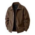 thumbnail image 3 of GrmtClth Mens Corduroy Heritage Trucker Jacket Long Sleeve Snap Closure Relaxed Silhouette Road Trip Leisure Outerwear Brown L, 3 of 10