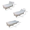 thumbnail image 3 of Sofá Cama Individual Sillón y Taburete NORVAL  Florencia Moderno en Lino Beige estructura de madera con pata cromada, 3 of 12