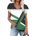 thumbnail image 2 of Camiseta de Manga Corta Suelta con Cuello en V Impresa, Blusa Casual para el Hogar Y el Uso Diario, 2 of 4