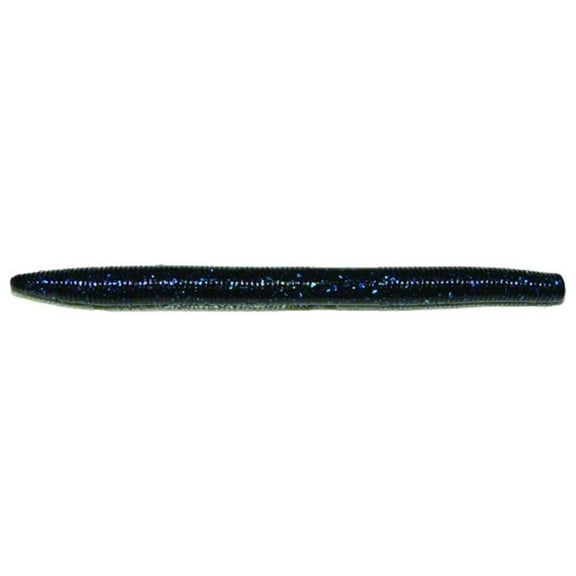 Kalins Freshwater 5" Waco Worm Soft Plastics Bait , Fishing Lure, Black Blue Flake, 10 pk