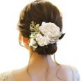 thumbnail image 1 of XASZHN Flower Metal Hair Side Combs Slide Clips Floral Bows Barrettes White_008 One Size, 1 of 5