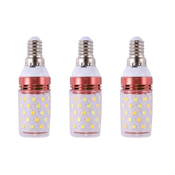 3X Luz de 3 Colores Integrada SMD LED Lampara de Maiz E14 AC85V - 265V Luz Calido Alta Ahorro de Energia Pequena Luz LED Bombilla 12W