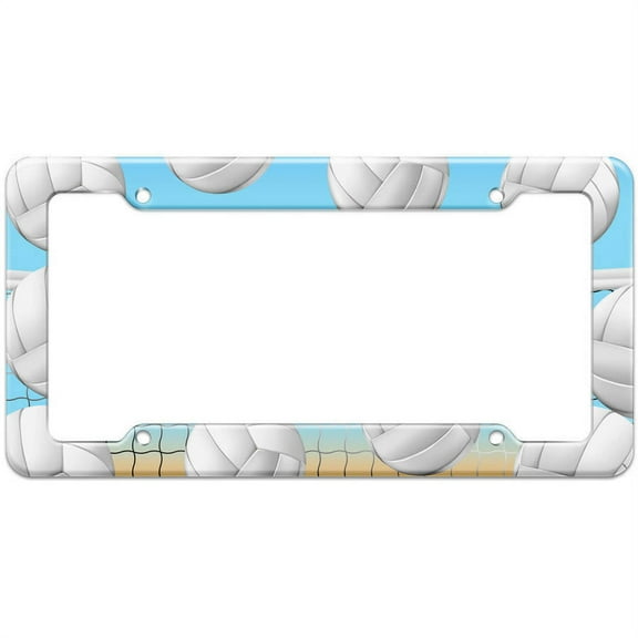 Beach Volleyball Net Court Pattern License Plate Frame