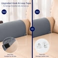 thumbnail image 4 of Fundas de reposabrazos SUBRTEX de elastano elástico para sillas y sofás, color gris claro, 4 of 8