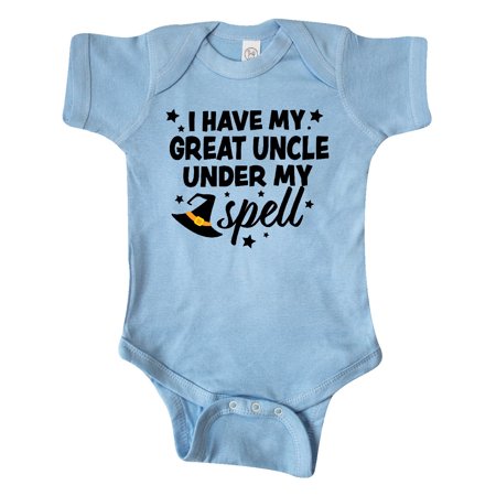 

Inktastic I Have My Great Uncle Under My Spell with Cute Witch Hat Gift Baby Boy or Baby Girl Bodysuit