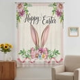 thumbnail image 3 of Easter Sheer Curtains 108 Inches Extra Long, Spring Farmhouse Vintage Bunny Flower Leaf Beige Light Filering Curtains, Privacy Drapes Simi Floor to Veiling Curtain for Living Room Window Treatment, 3 of 9