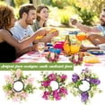 thumbnail image 5 of A Candlestick with Flower Garland Clearance! Floral Candle Rings Plastic Artificial Flower Candle Rings Spring Candle Rings Centerpieces for Wedding Home Table Decoration, 5 of 6