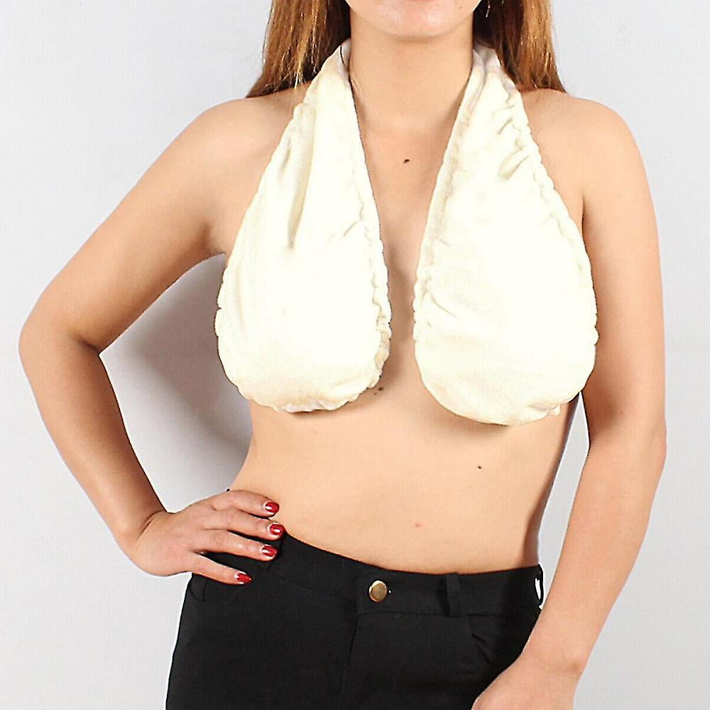 Womens Tata Towel Bras Crop Neck Wrap Lingerie Solid Velvet