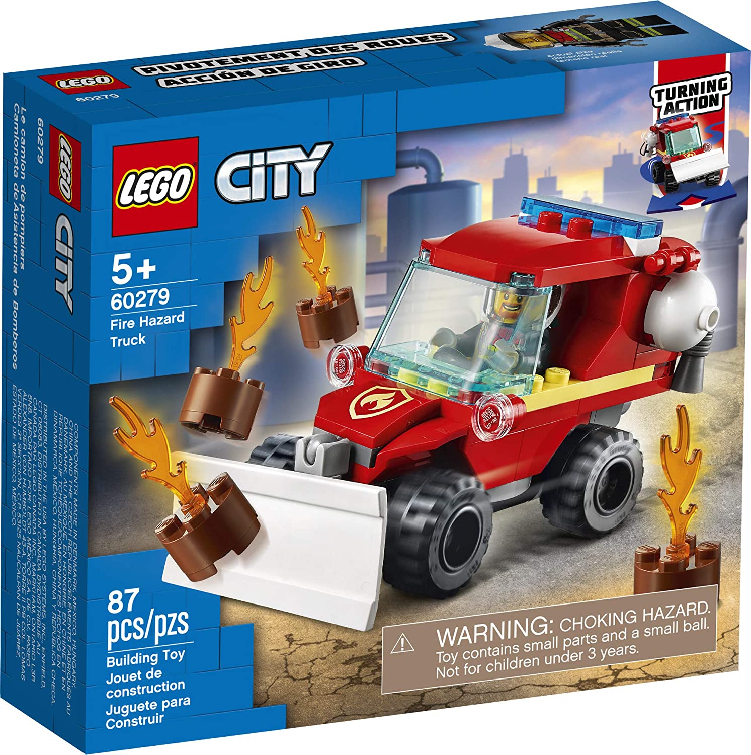 LEGO City Fire Hazard Truck 60279 Building Kit; Firefighter Toy That Makes a Cool Building Toy for Kids, New 2021 (87 Pieces) - image 5 of 8