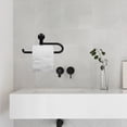 thumbnail image 4 of Beaupretty Wall Mounted Black Toilet Paper Holder with Towel Rack Compact Bathroom Accessory, 4 of 8