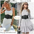 thumbnail image 2 of JASGOOD Women Corset Belts Wide Elastic Waspie Black Waist Belt for Dress, 2 of 10