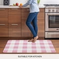 thumbnail image 6 of Pink Plaid Door Mat Indoor Outdoor, Spring Farmhouse Buffalo Checkered Non Slip Welcome Mat with Rubber Backing, Absorbent Fabric Front Door Mats Entryway Rug for Home Patio Entrance 20"x31.5", 6 of 8
