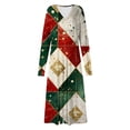 thumbnail image 5 of RKSTN Robes pour Femmes Robe de Noël à Manches Longues Col en V Couleur Unie Robe Mi-Mollet Robes Coupe Ample, 5 of 5