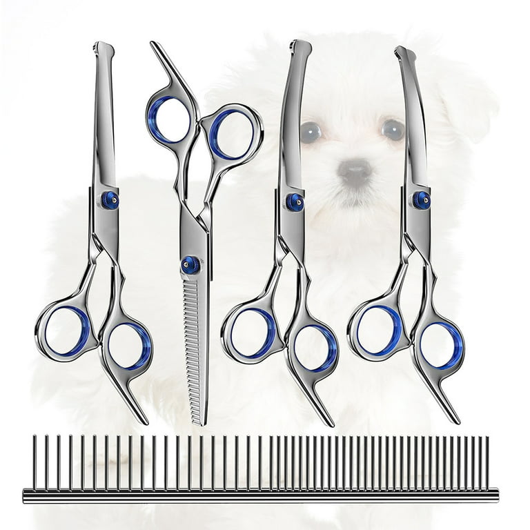 Tiny Trim 4.5 Ball-Tipped Scissor for Dog, Cat and all Pet Grooming - Ear,  Nose, Face & Paw - Scaredy Cut's small Safety Scissor Yellow
