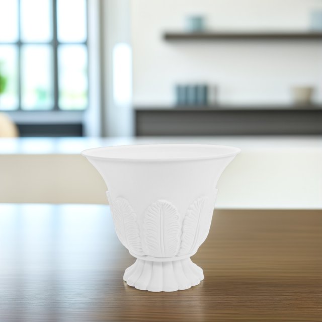 CRAFTHROU Traditional Style Urn Planters for Outdoor Plants Plastic White 1Pcs for Flower Beds