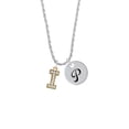 thumbnail image 2 of Delight Jewelry Goldtone Crystal Initial - I - Silvertone Script Initial Disc - P - Charm Necklace, 20"+3", 2 of 4