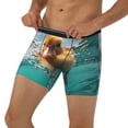thumbnail image 3 of Salouo Underwater Swimming Duck Pattern Men's Boxer Briefs, Soft & Breathable Underwear Elastic Waistband Briefs for Men,1-Pack, 3 of 7