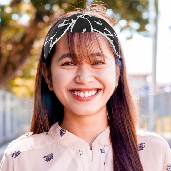 BESTYASH Cute Black Knotted Headband Soft Fabric Multifunctional Use Party 2Pcs