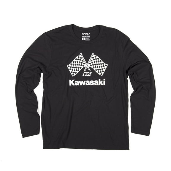 Factory Effex Men's Kawasaki Finish Line Long-Sleeve T-Shirt, Black, X-Large