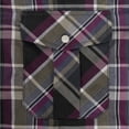 thumbnail image 5 of Coevals Club Mens Pearl Snap Plaid Western Cowboy Button Up Long Sleeve Shirts Purple Black Gray 14 Small, 5 of 7