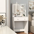 thumbnail image 6 of Satifur Vanity Desk with Mirror & Lights, GRWM Vanity with Drawers & Storage Shelves, Makeup Dressing Table with Charging, White, 6 of 10